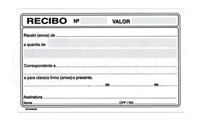 RECIBO COMERCIAL S/ CANHOTO 50 FOLHAS - UNIDADE Imagem 1